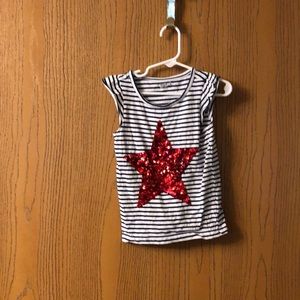 Blue and white striped T-shirt